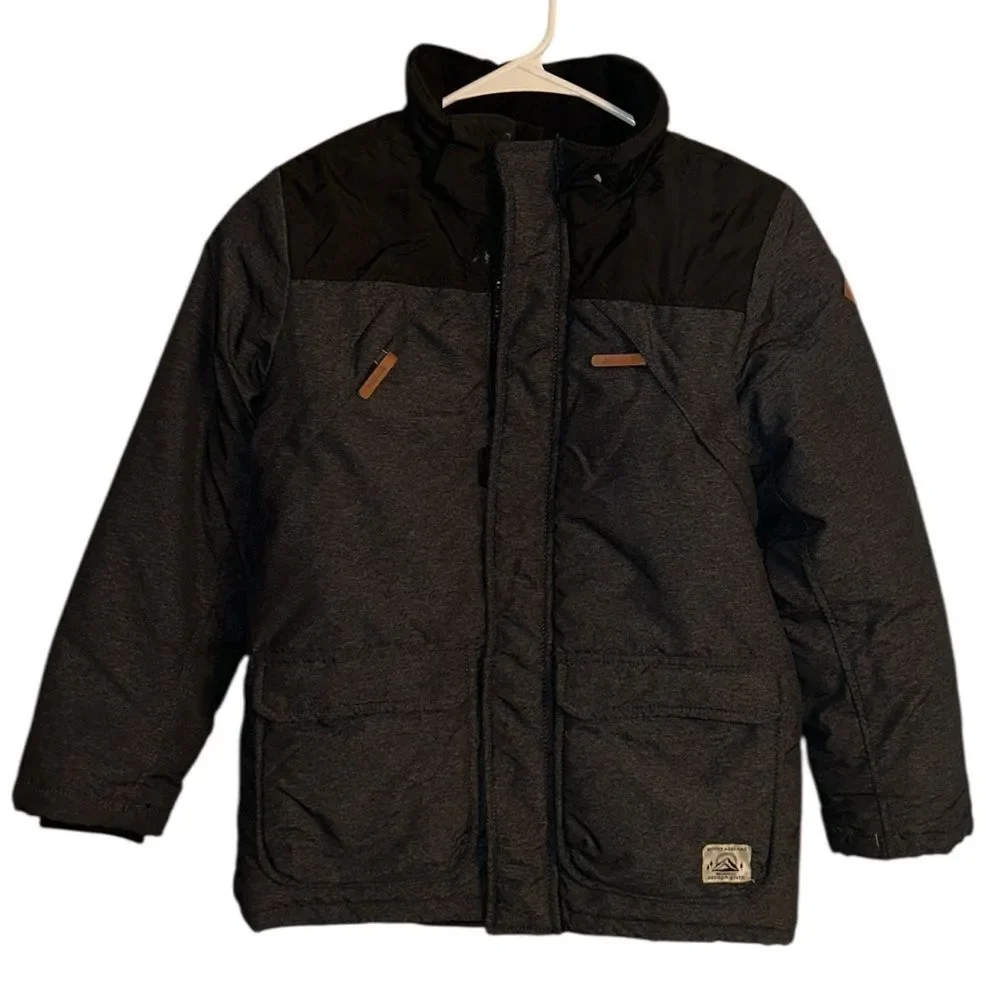 H&M Parka Black/Gray Lined Jacket(Size 7-8yrs)